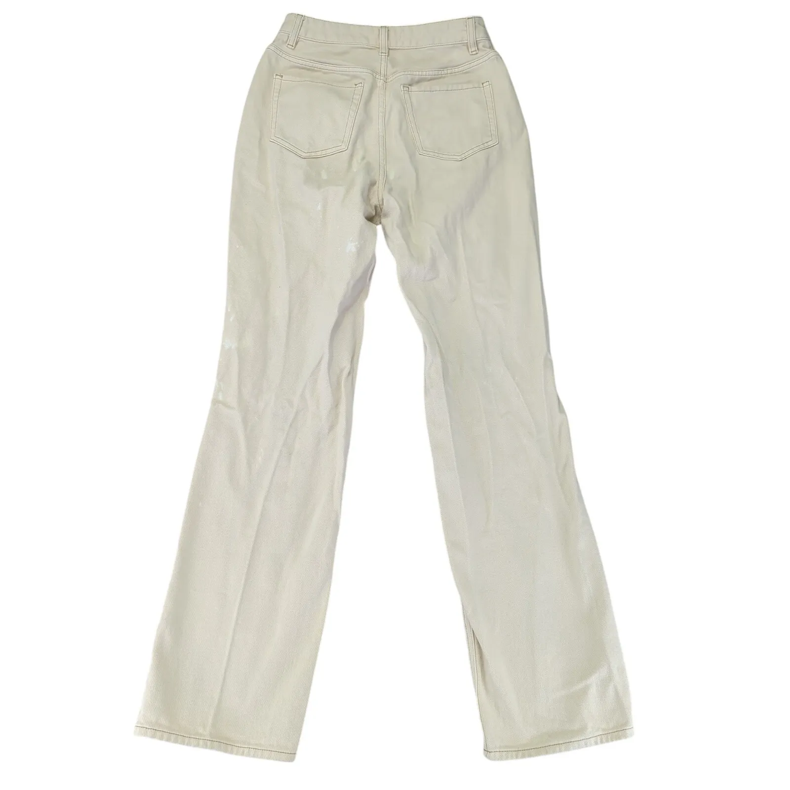 PacSun '90s Boyfriend Jeans Distressed‎ Women's 28 Cream 100% Cotton Rigid Denim - Image 2