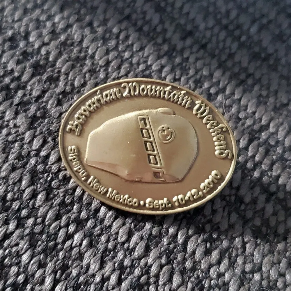 Bavarian Mountain Weekend Motorcycle Lapel Hat Tie Pin Badge Brooch New Mexico - Image 3