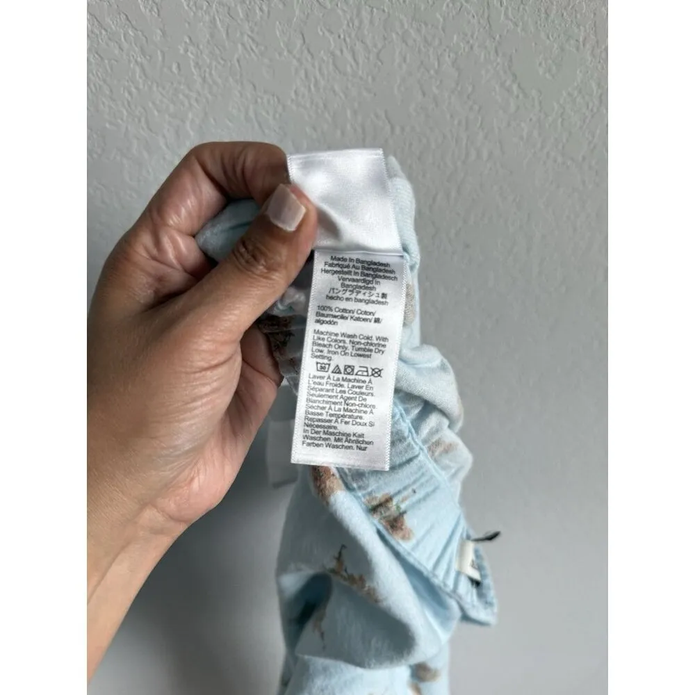 J.Crew Women’s Christmas Holiday Dog Print Waist Tie‎ Pajamas Pants Size Small Blue - Image 8