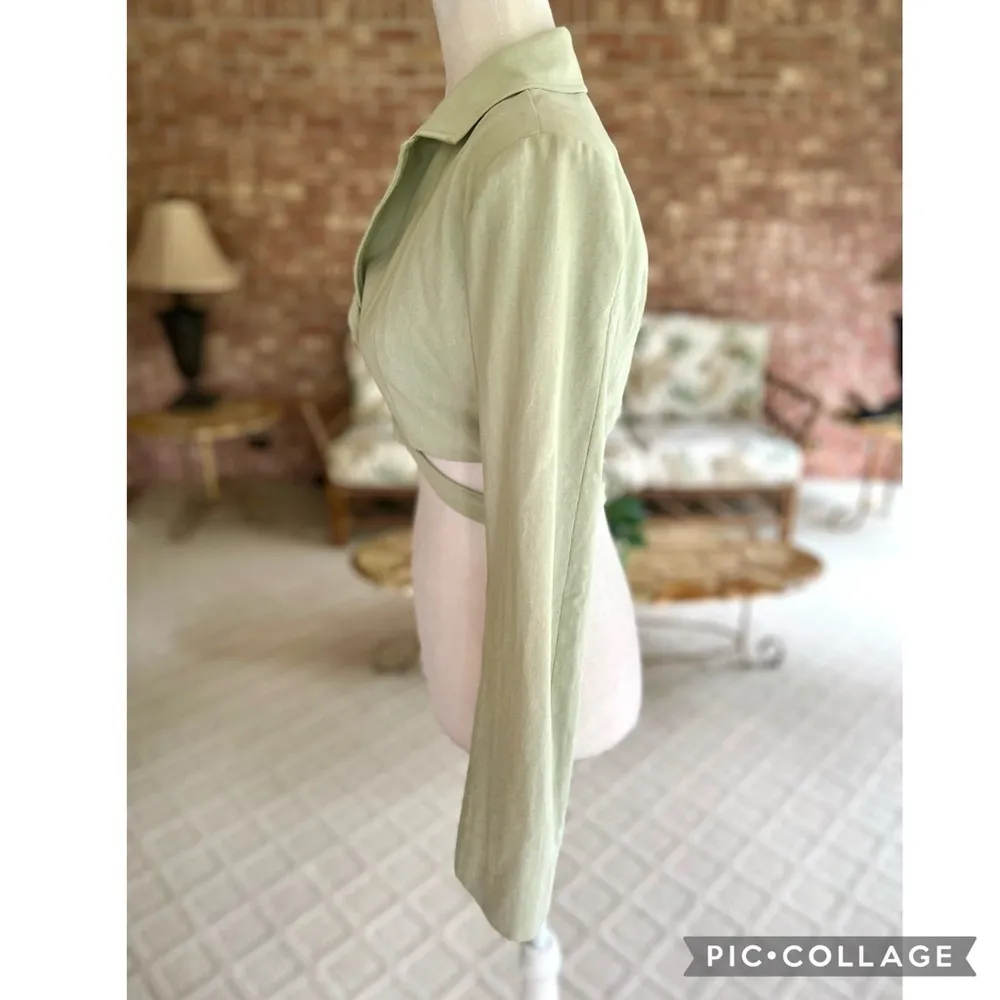 NEW Mistress Rocks Favour Jacket Top Cropped Mint Green Long Sleeve XS Cutout - Image 7