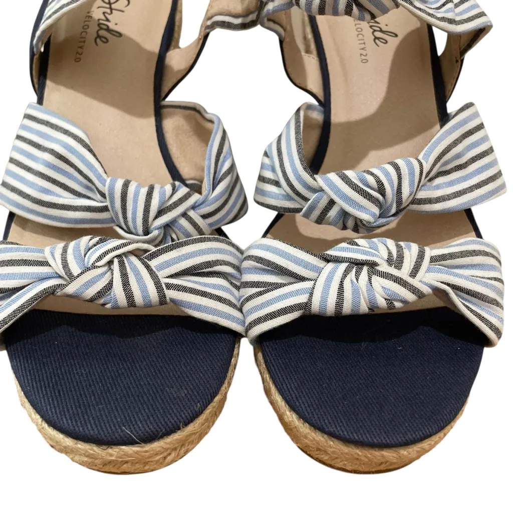 LifeStride Talent Espadrille Wedge Sandals Navy Blue White Women’s Size 10 - Image 6