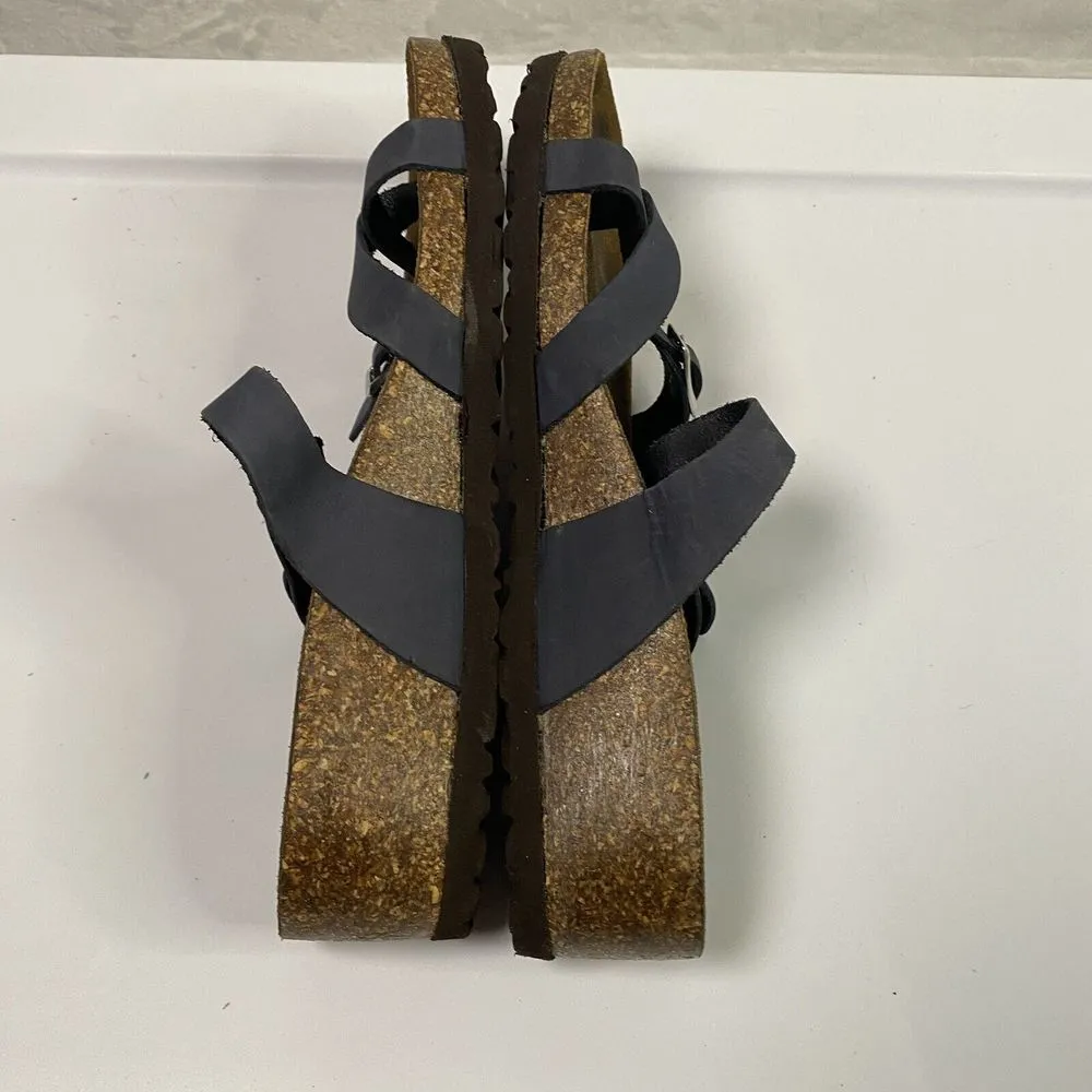 Marina Luna Comfort Made in Italy Blue‎ Sandals Sz measures just under 37 Blue - Image 10