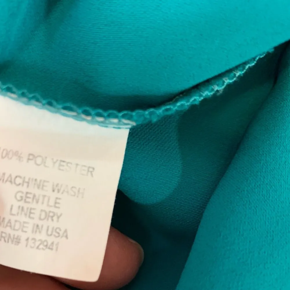 Amanda Uprichard Teal Blue Dryden Cold Shoulder Dress Size Small - Image 4