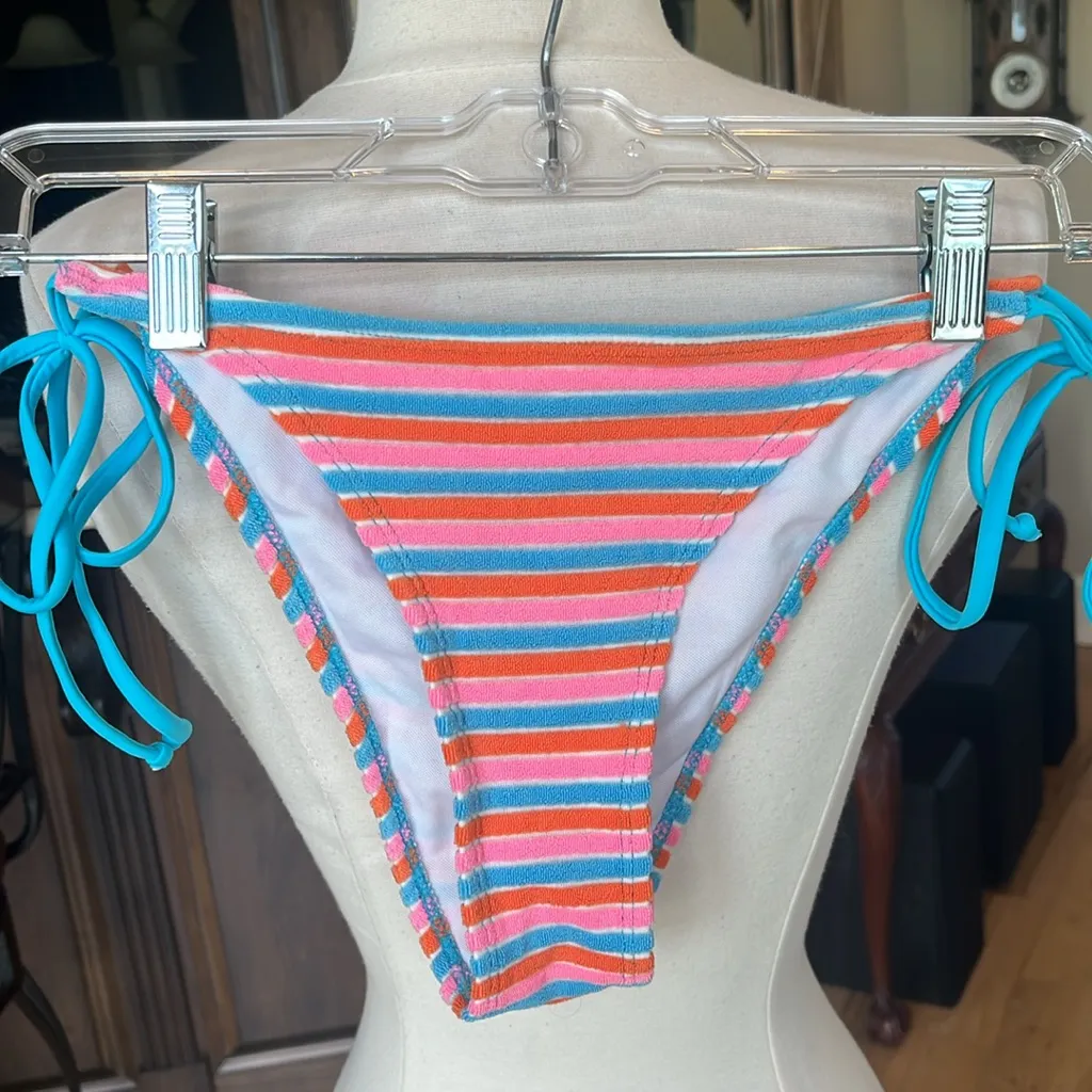 Colorful striped Terry Cloth Like String Bikini Pink Size undefined - Image 6