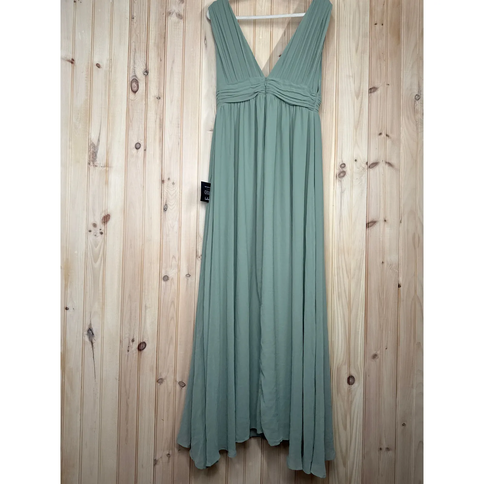 NWT Lulus Heavenly Hues Sage Brush Maxi Dress Wedding Bridesmaid Gala Size XL - Image 5