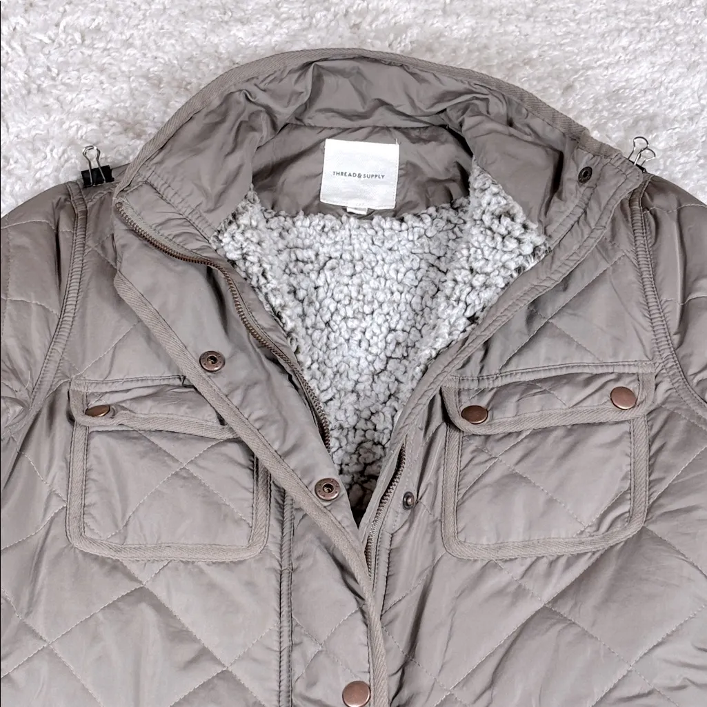 Thread & Supply from Nordstrom Quilted Utility Jacket, Size Small Tan - Image 2