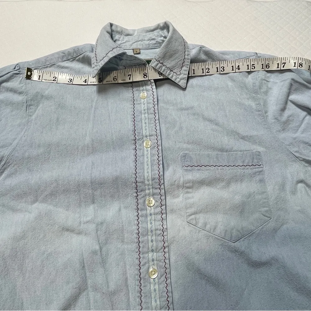 Ruff Hewn Embroidered Long Sleeve Denim‎ Button Up women’s size small - Image 8