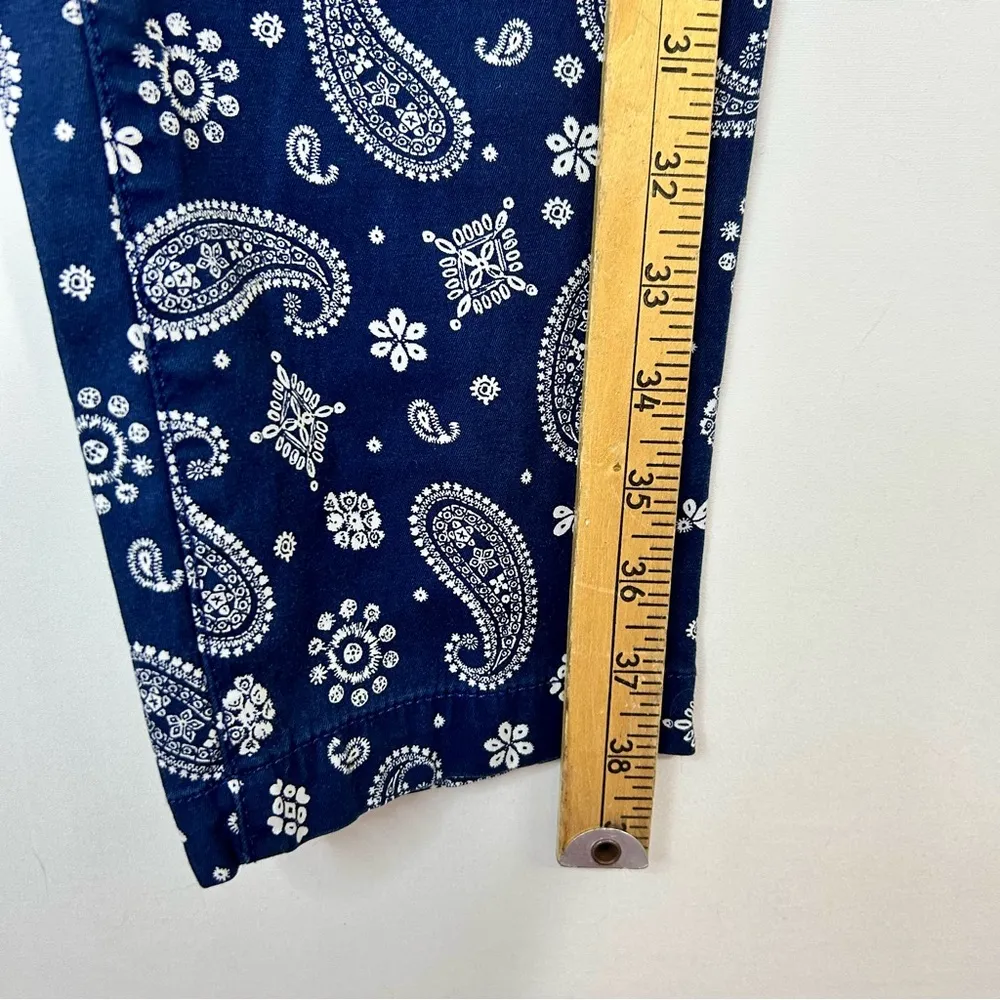 Talbots Women’s The Weekend Chino Paisley Print Pants Navy Blue Size 4 EUC - Image 8