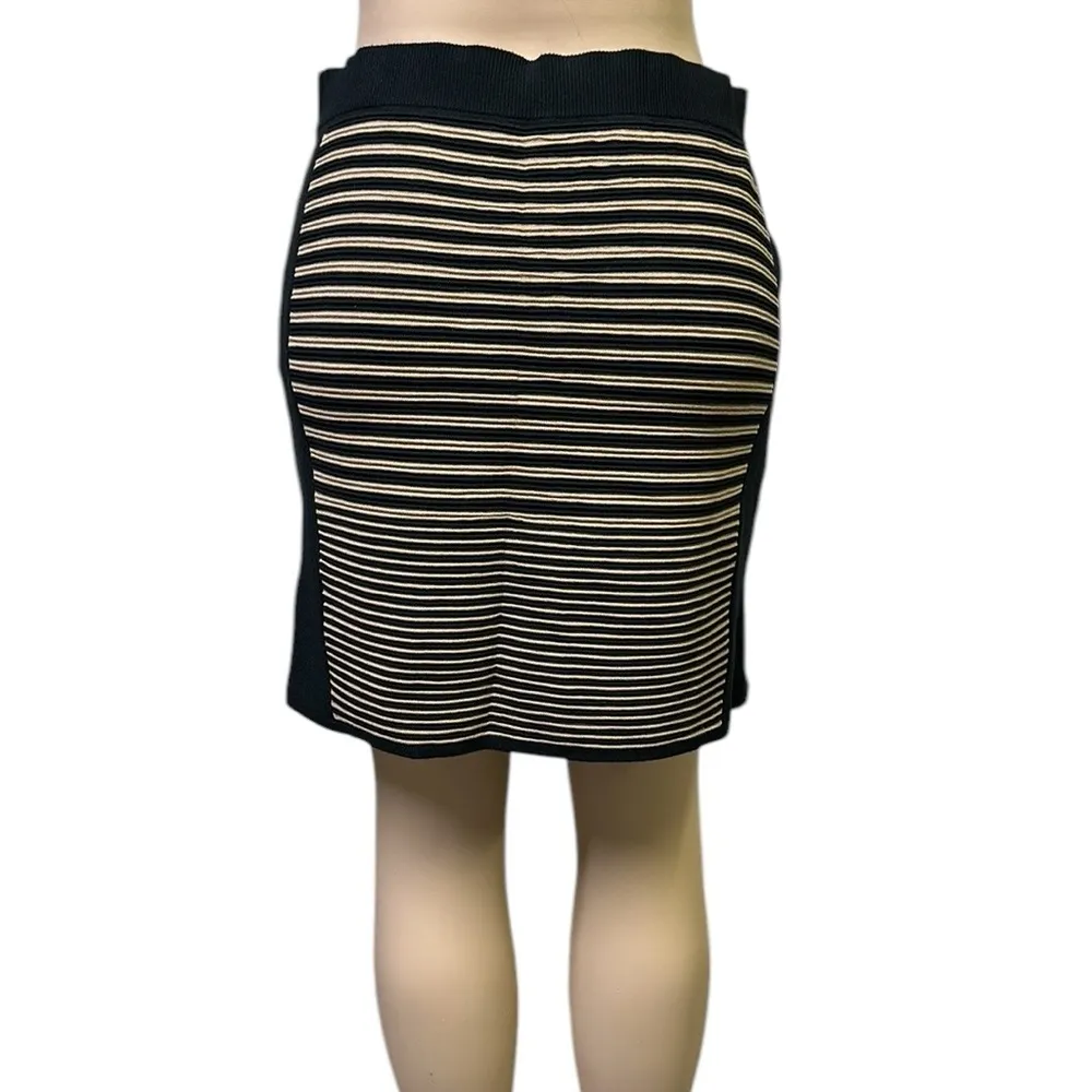 Rag & Bone Retired Black Tan New York Knit Ribbed Striped Mini Skirt Womens L - Image 3