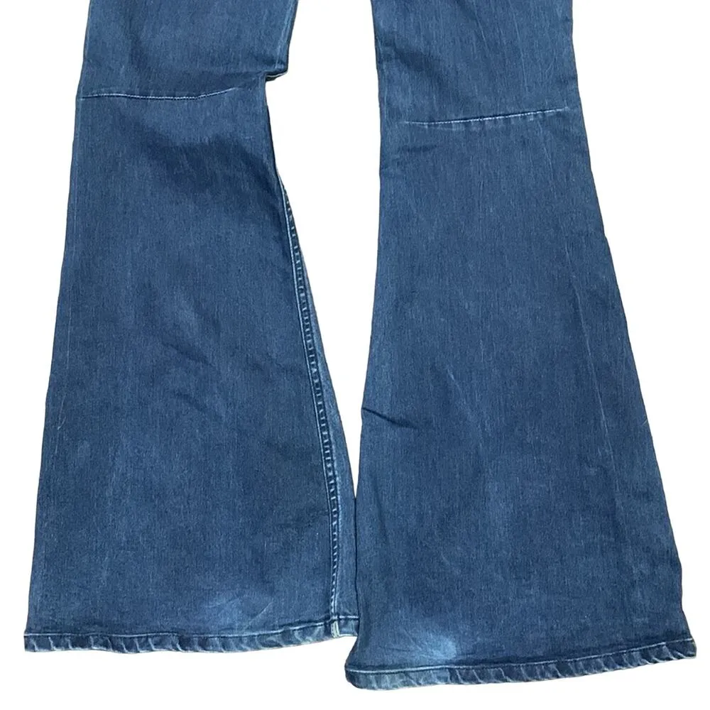 Free People Penny Pull On Flare Denim Jegging Jeans Stretch OB542650 Size 30 - Image 7