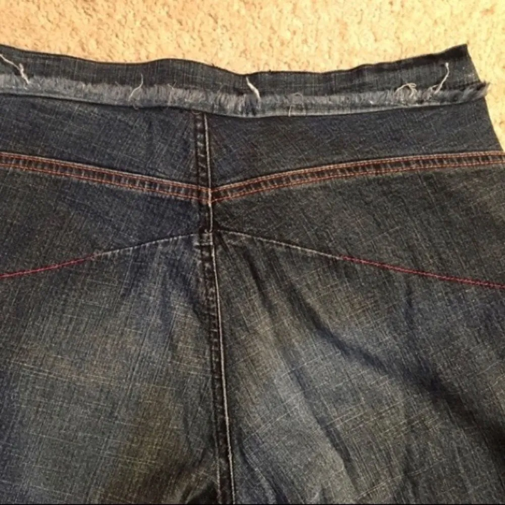 Diesel Blue Denim Split Leg Distresses Mid Rise Jeans 28 - Image 5