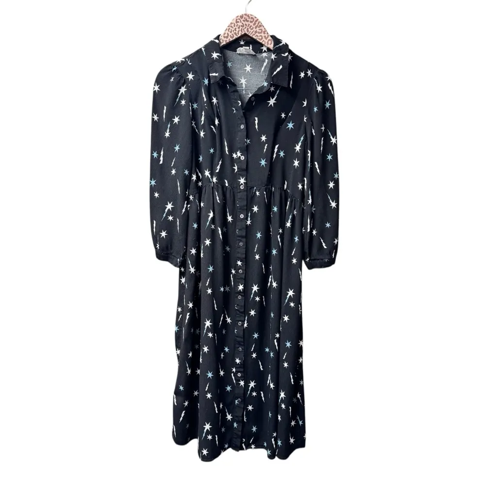 Seraphine Ziggy Womens Casual Maternity Shirt Midi Dress Black Star Print US 6 Size undefined - Image 4