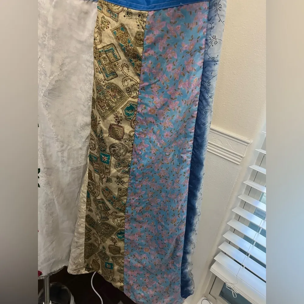 Boho Patchwork Reversible Wrap Skirt – 100% Rayon – Made in India Size undefined - Image 3
