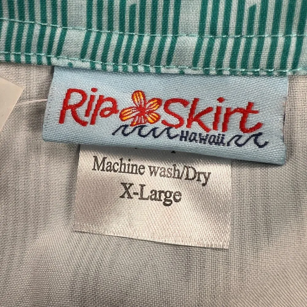 Rip Skirt Hawaii West End Seaglass Geometric Wrap Skirt Length 2 NEW Size XL Green - Image 9