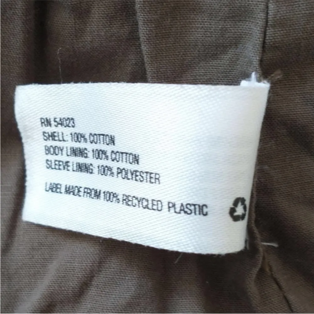 Vintage Y2K  Utility Jacket Olive Green Field Washed Cotton Funnel-Neck sz XS - Image 11