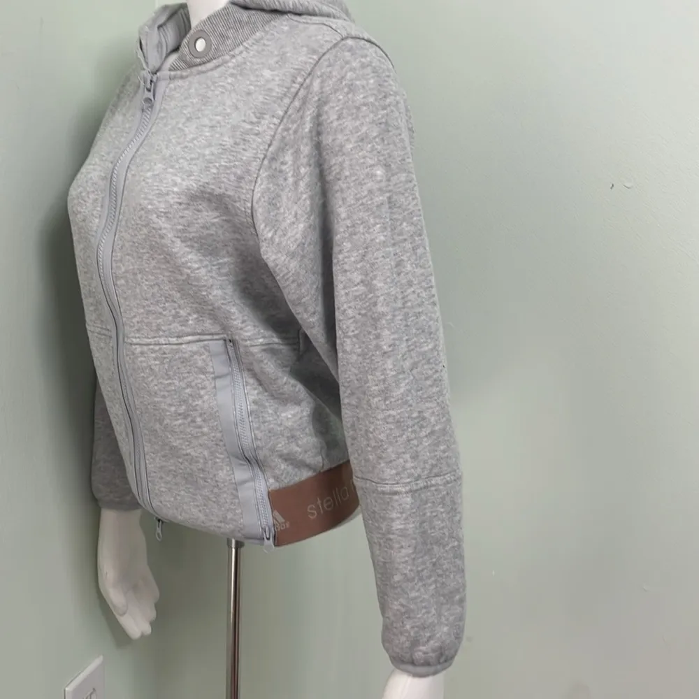 Adidas by Stella McCartney gray zipper front sweatshirt jacket with hood size XS - Image 3