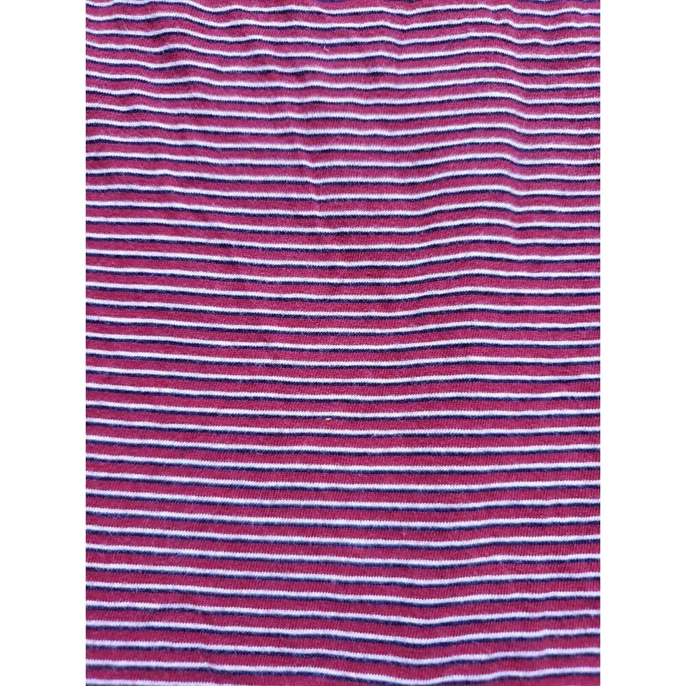 Zara Shirt Women Medium Top Red Stripped Short Sleeve Oversize Top Blouse - Image 4