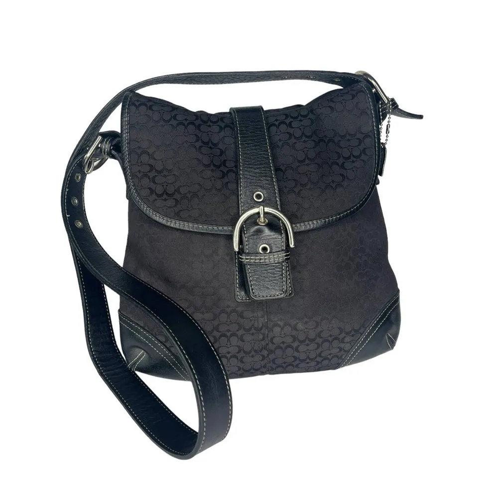 COACH HANDBAG Signature Leather Crossbody Shoulder Hobo Purse! - Image 8