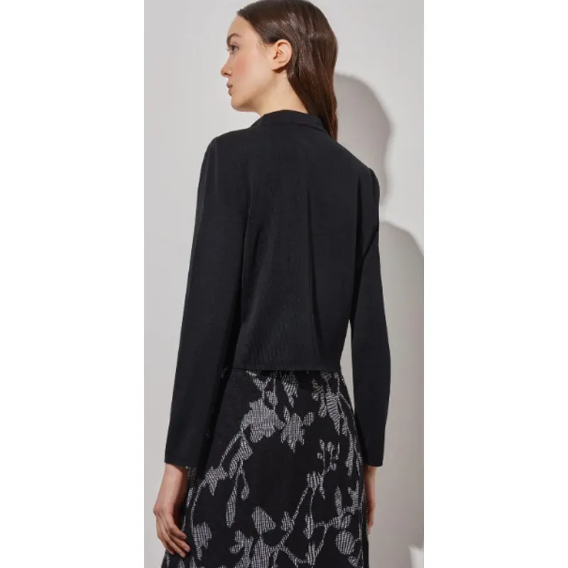 Ming Wang‎ Tailored Moto Jacket Zip-Front Knit Size Large - Image 3