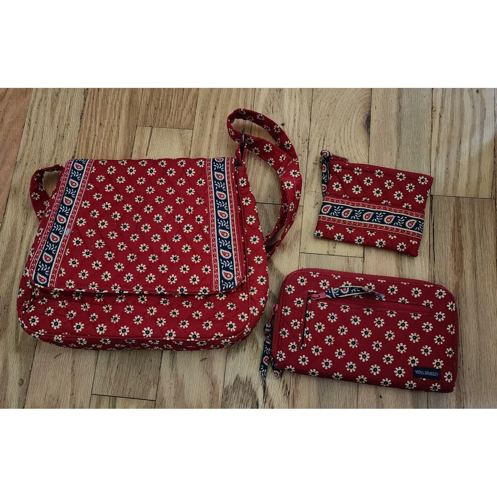 Vintage Bradley Crossbody Bag Floral Quilted Purse Shoulder‎ Bag and Wallets - Image 6