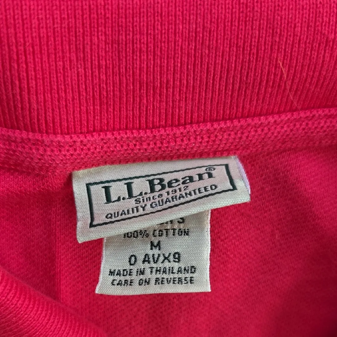 L.L. Bean Cotton Short Sleeve Polo Red Medium - Image 2