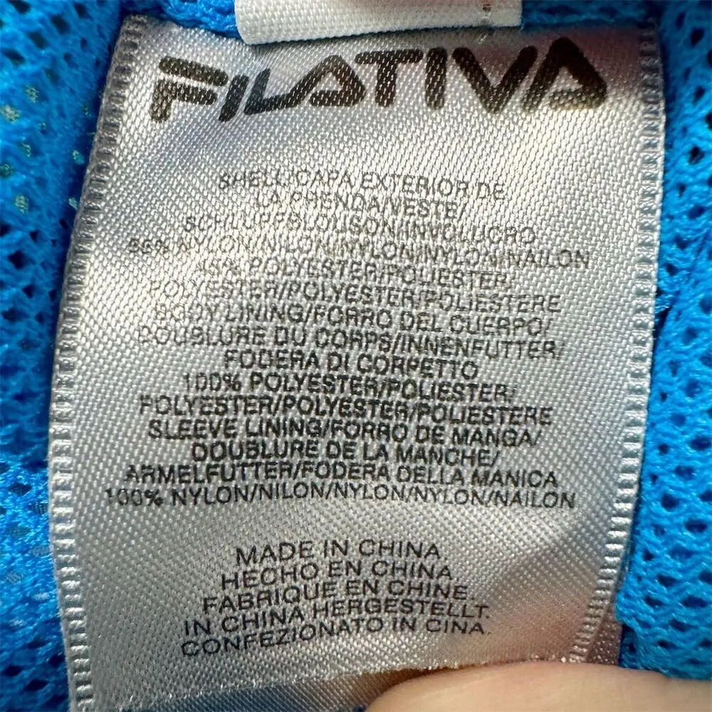 Fila Filativa Vintage Womens Color Block Windbreaker Jacket  Size XL Multicolor - Image 7