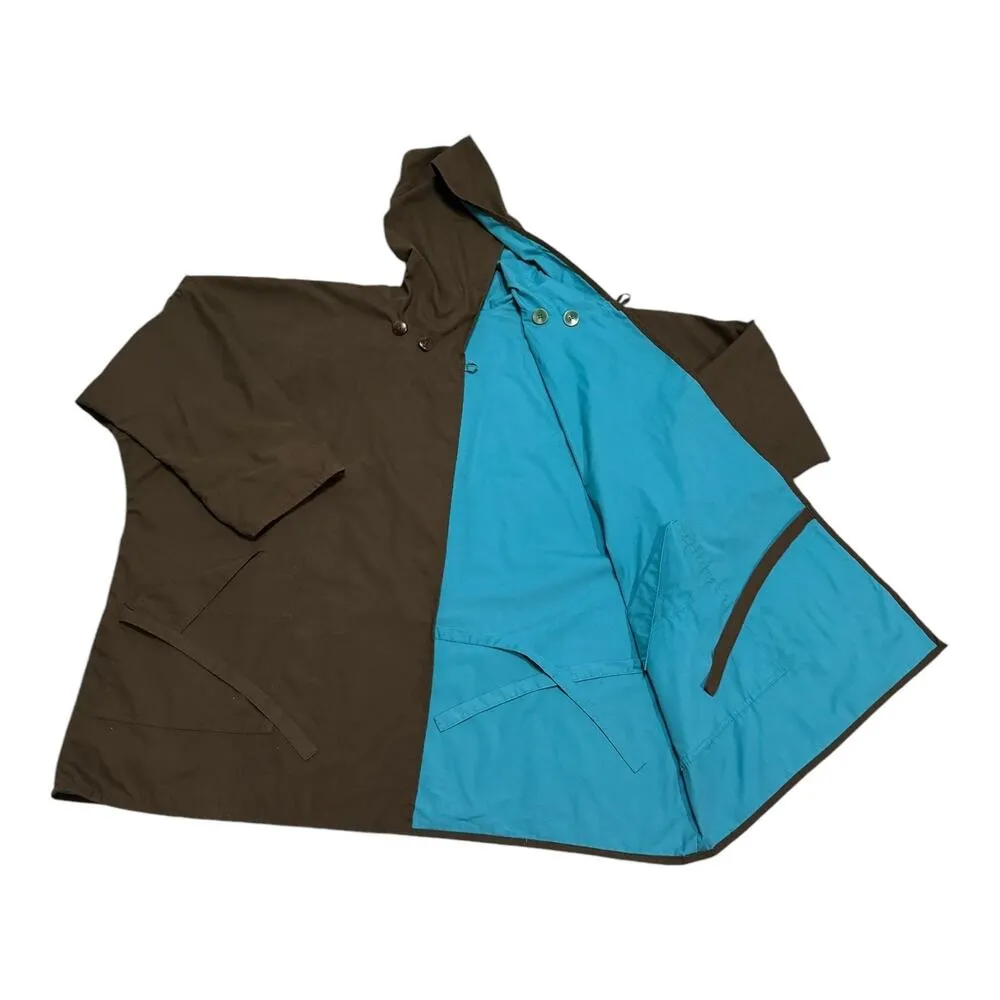 Vintage Japanalia by Eiko Sakai reversible hood coat green blue size M oversized - Image 3