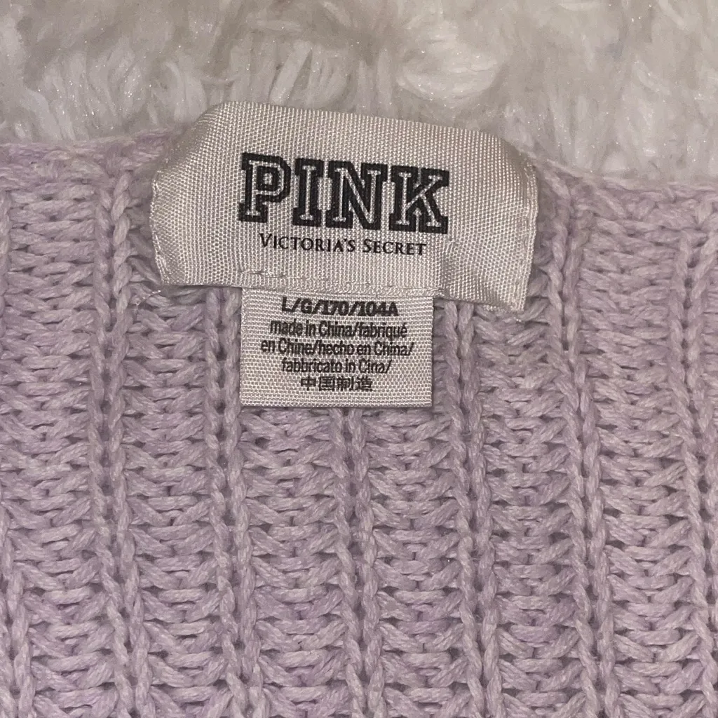 Victoria’s Secret PINK light purple long sleeve sweater top shirt woman’s large - Image 6