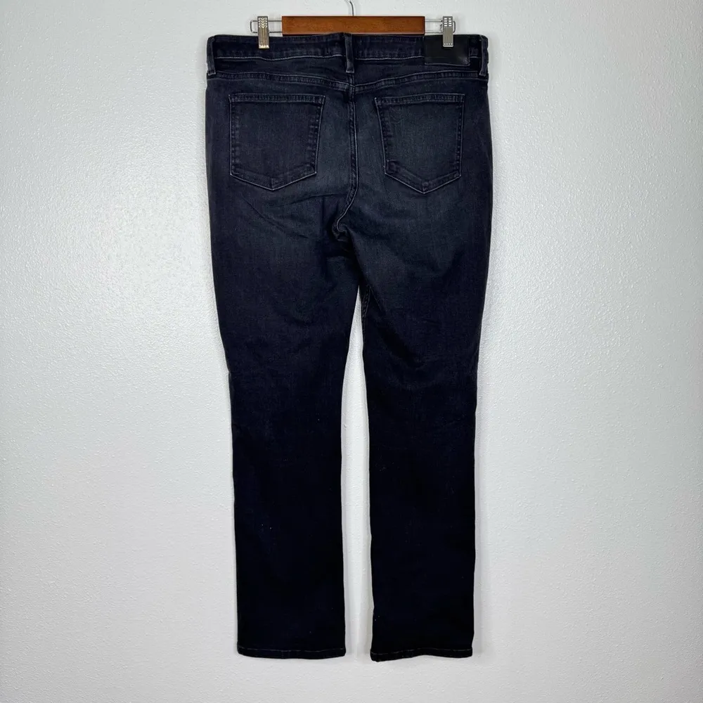 Lafayette 148 Denim Mercer Kick Flare Jeans in Washed Onyx Size 32 Black - Image 5