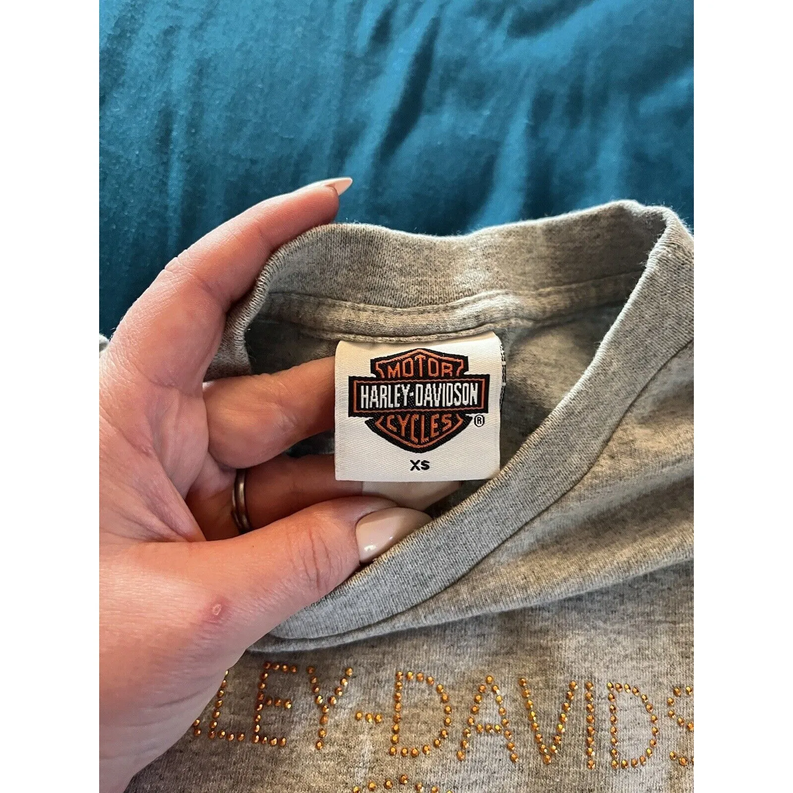Vtg Harley Davidson Gray T - Image 6