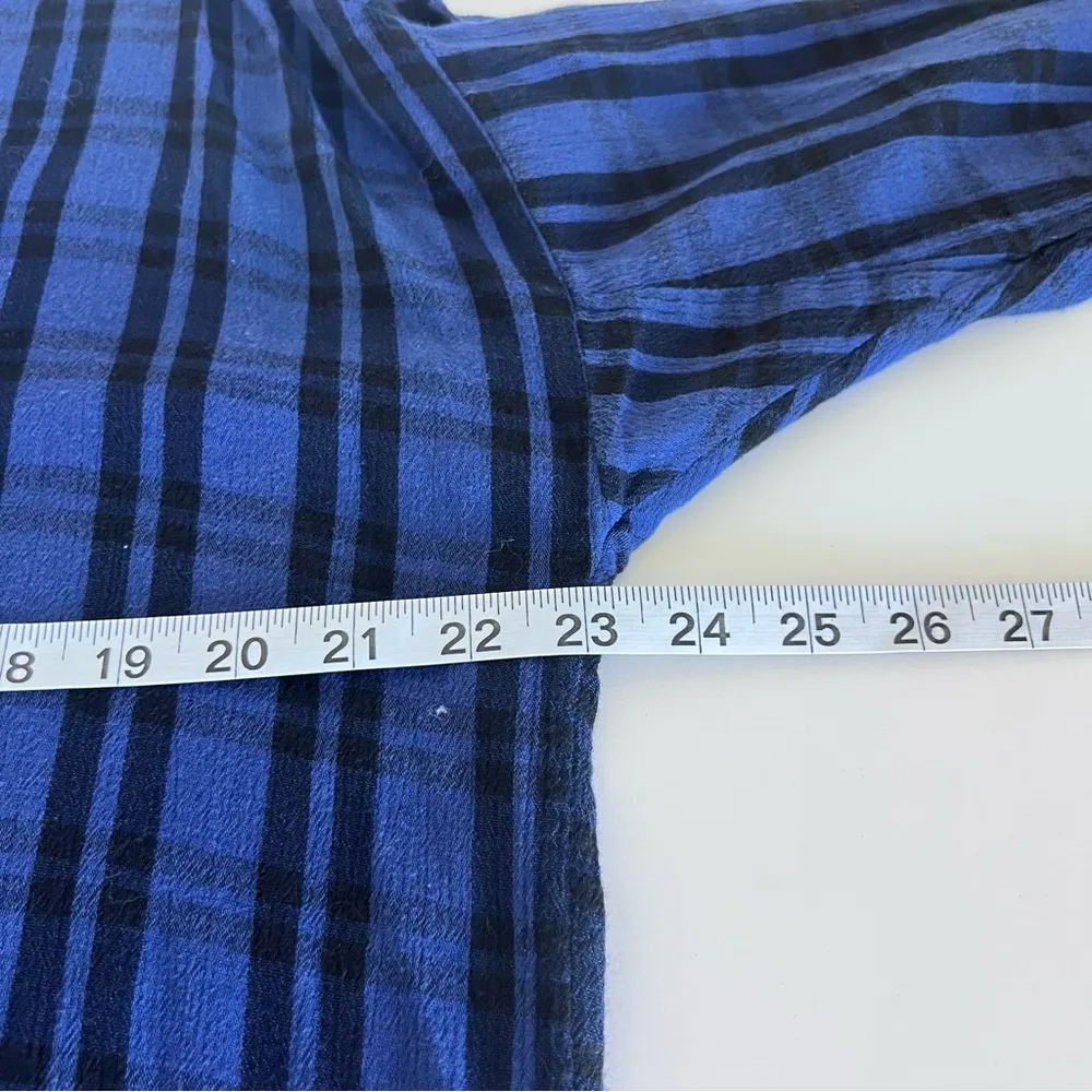 Madewell Highroad Popover Shirt in Chelton Plaid Black Blue - Image 8