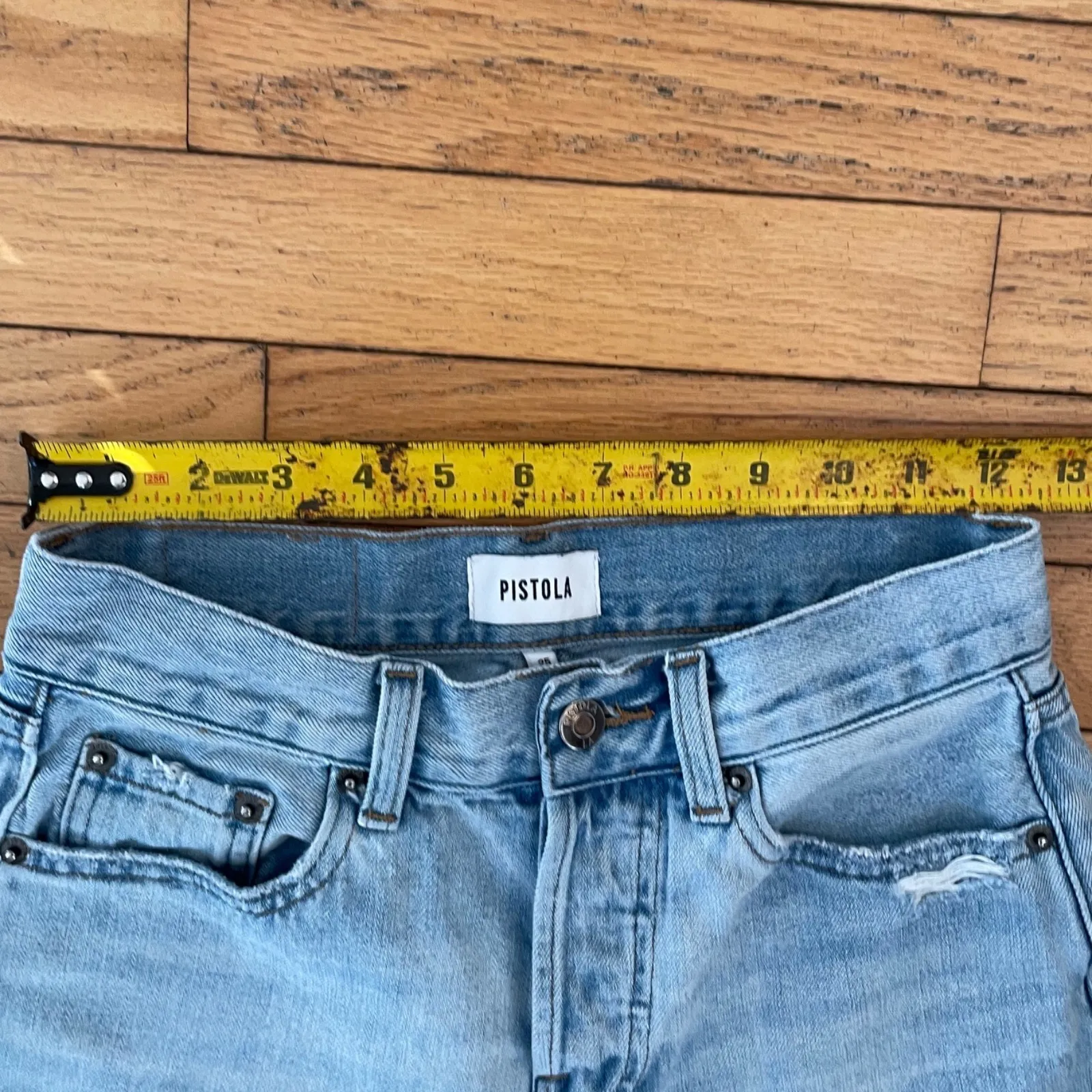 Pistola Women's Distressed Denim Jeans Pant High Rise Light Wash - 25‎ - Image 3