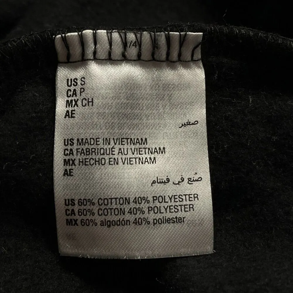 Karen Scott Sport Small Fleece Sweatshirt Long Sleeve V-Neck Collared Black New - Image 7