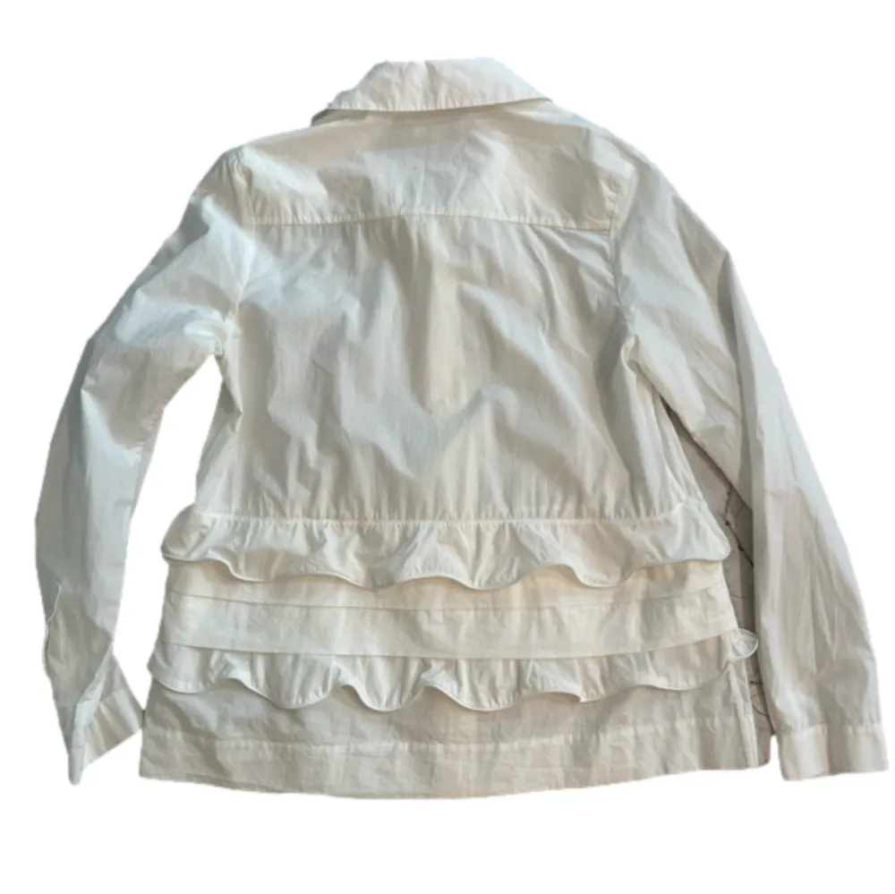 COS multi-tiered white cotton button up blouse, Peter Pan collar, size 4 - Image 11