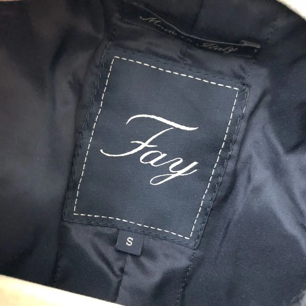 Fay Womens Pea Coat Double Breasted Pleat Gray S - Image 6