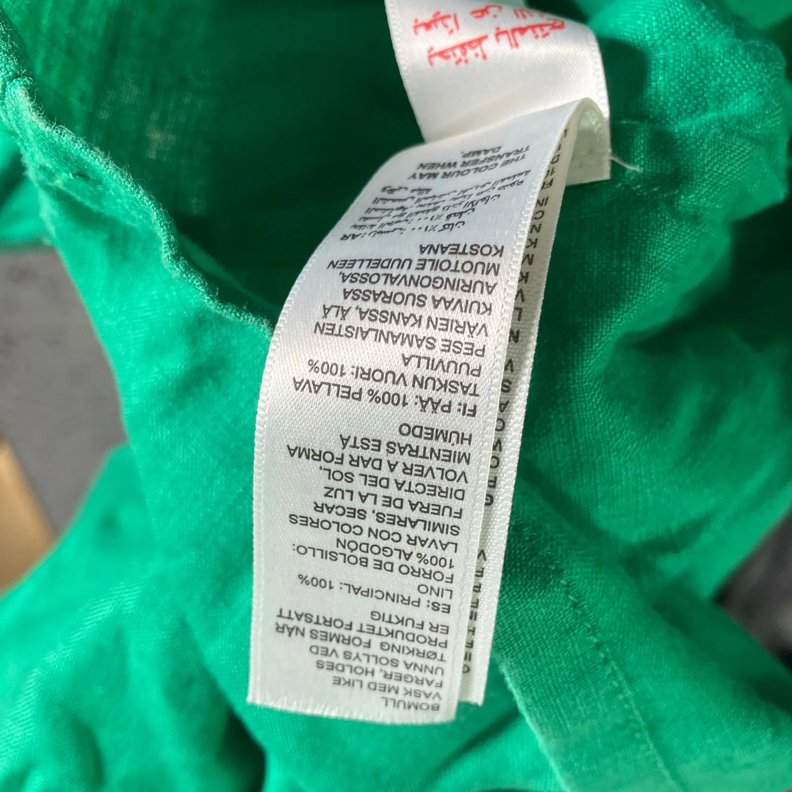 Fatface Green Vivvie‎ Linen Midi Dress Womens 14R Pockets Bright Clean Girl - Image 13