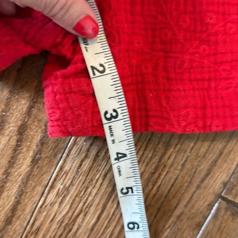 Knox Rose red eyelet gauze the waist shorts size M - Image 6