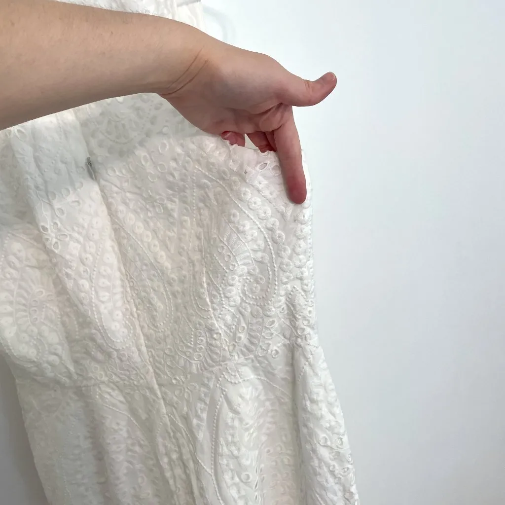 NEW NWT TRINA TRINA TURK Scallop Hem Eyelet Cropped Jumpsuit Cream Ivory ?? Boho - Image 18