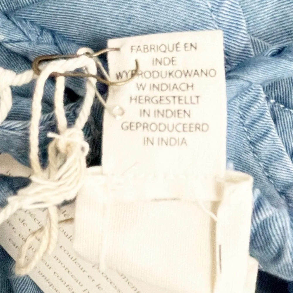 NWT Joie Chambray Blue Tencel Cropped Braided Cord Summer Halter Top Size XS NEW - Image 10