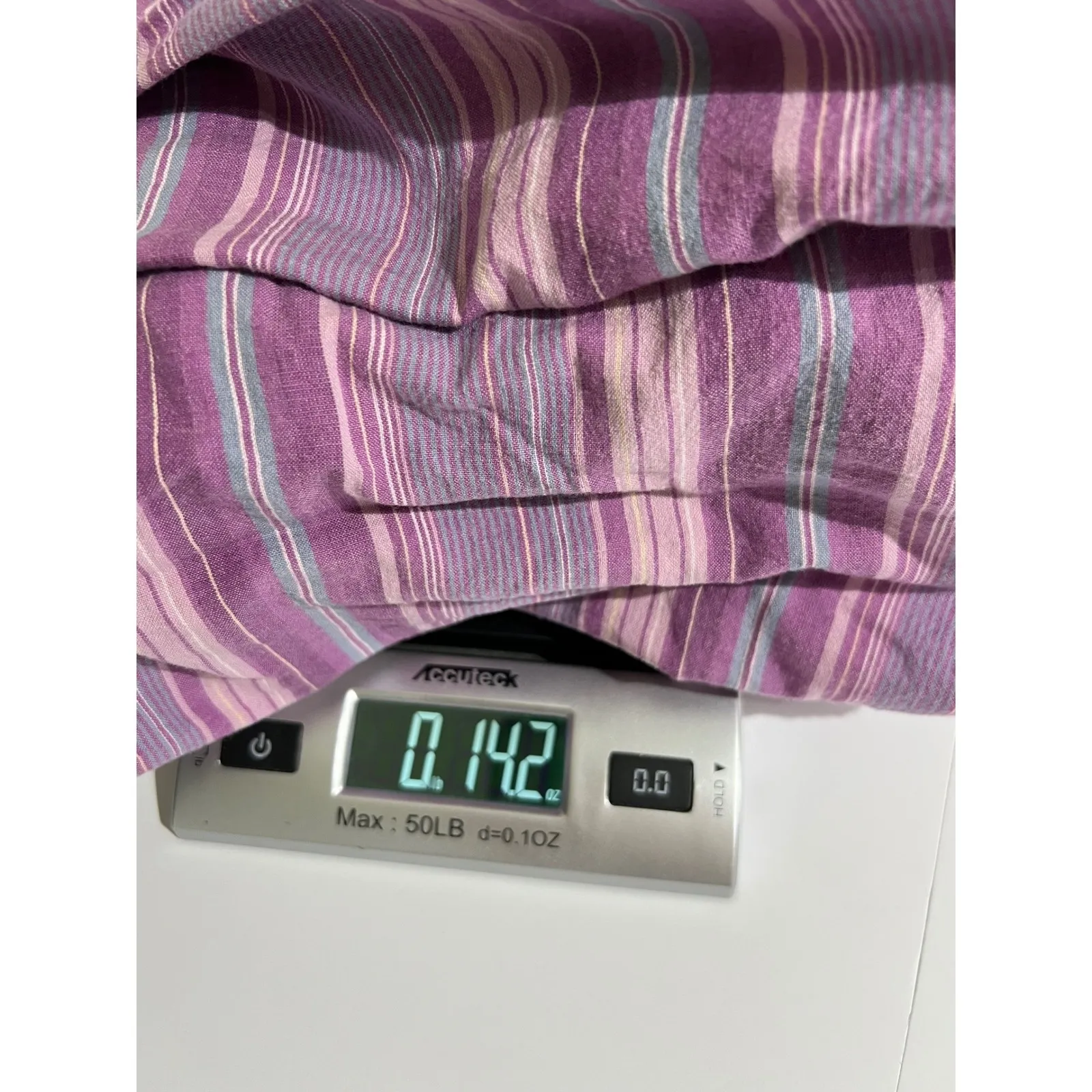 Wrangler Tiered Maxi Skirt Purple Stripe Cotton Drawstring Elastic Waist L - Image 9