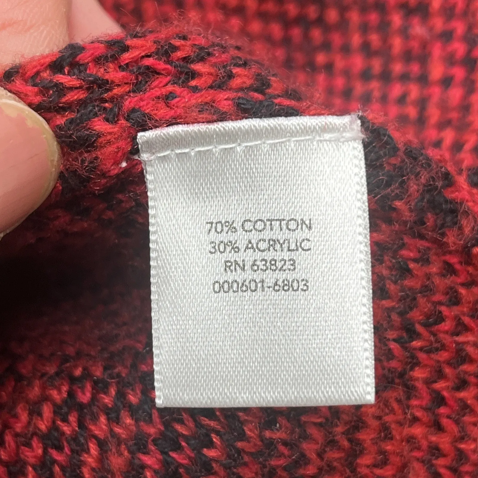 CHRISTOPHER & BANKS Knit Sweater Blazer Red Black Plaid Sz Medium Career Mature - Image 4