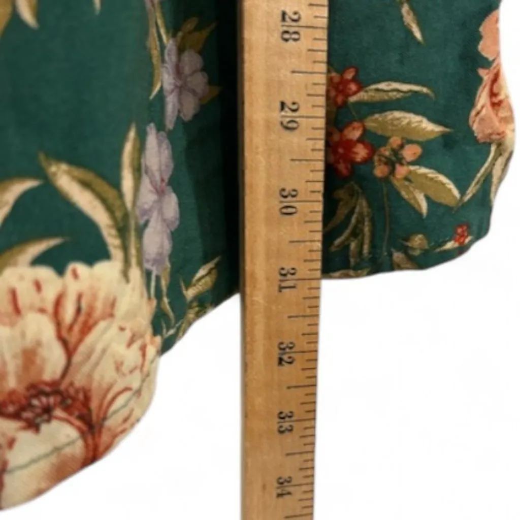 American Eagle Green Floral Romper M Off-Shoulder Cottagecore Boho Coquette‎ - Image 9