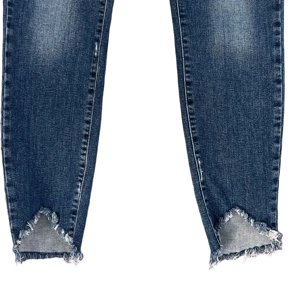 Paige SZ 27 Verdugo Crop Jeans Low-Rise Stretch 5-Pocket Whiskered Zip-Fly Blue - Image 3