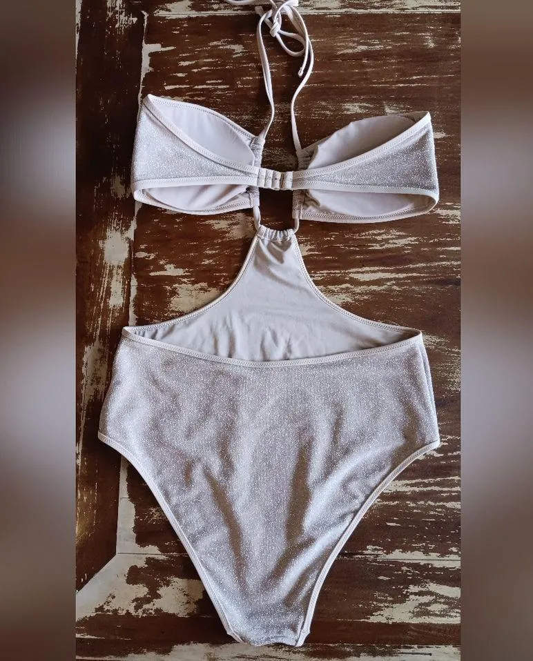 AERIE-Shine Cut Out Halter One Piece Swimsuit-Sz.Large-NWOT! NEVER WORN! - Image 5