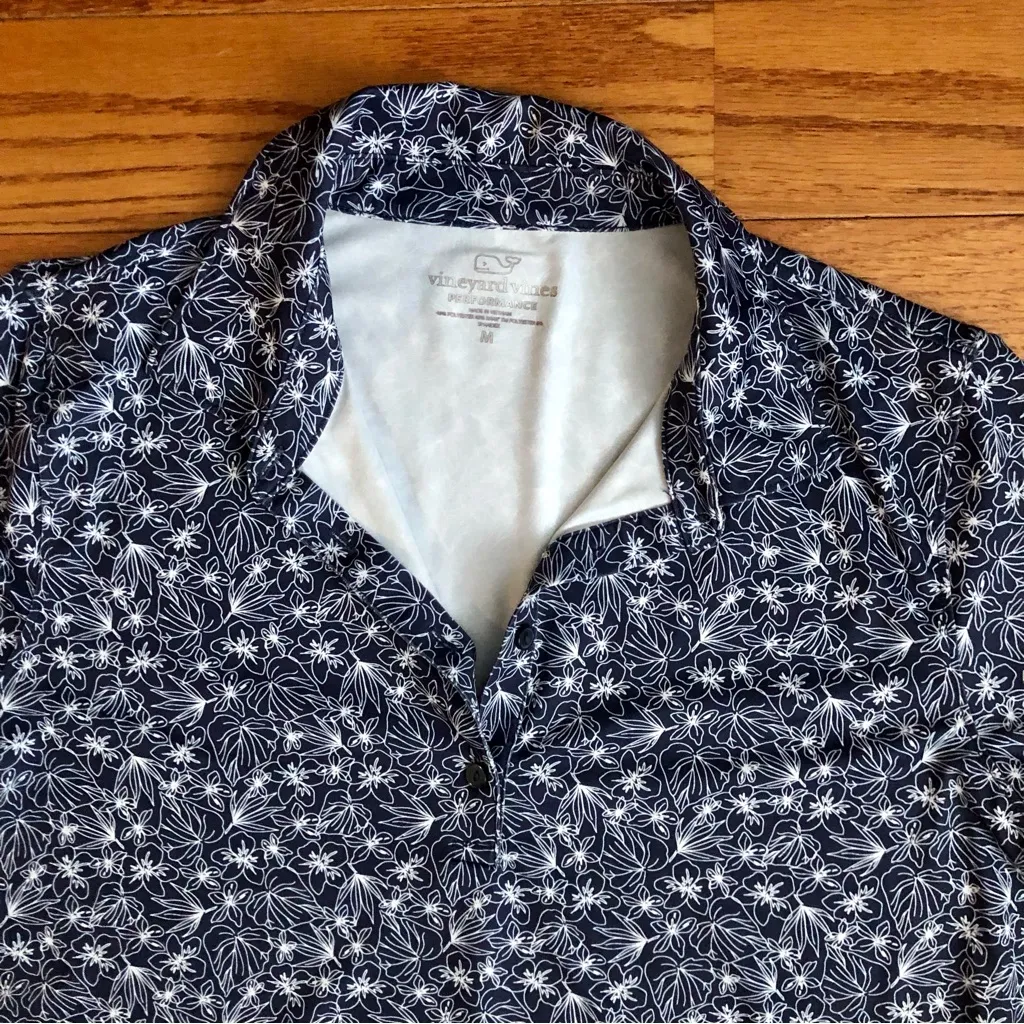 Vineyard Vines Palmero Nautical Golf Polo Shirt Navy Blue Women's Size M NWOT - Image 3