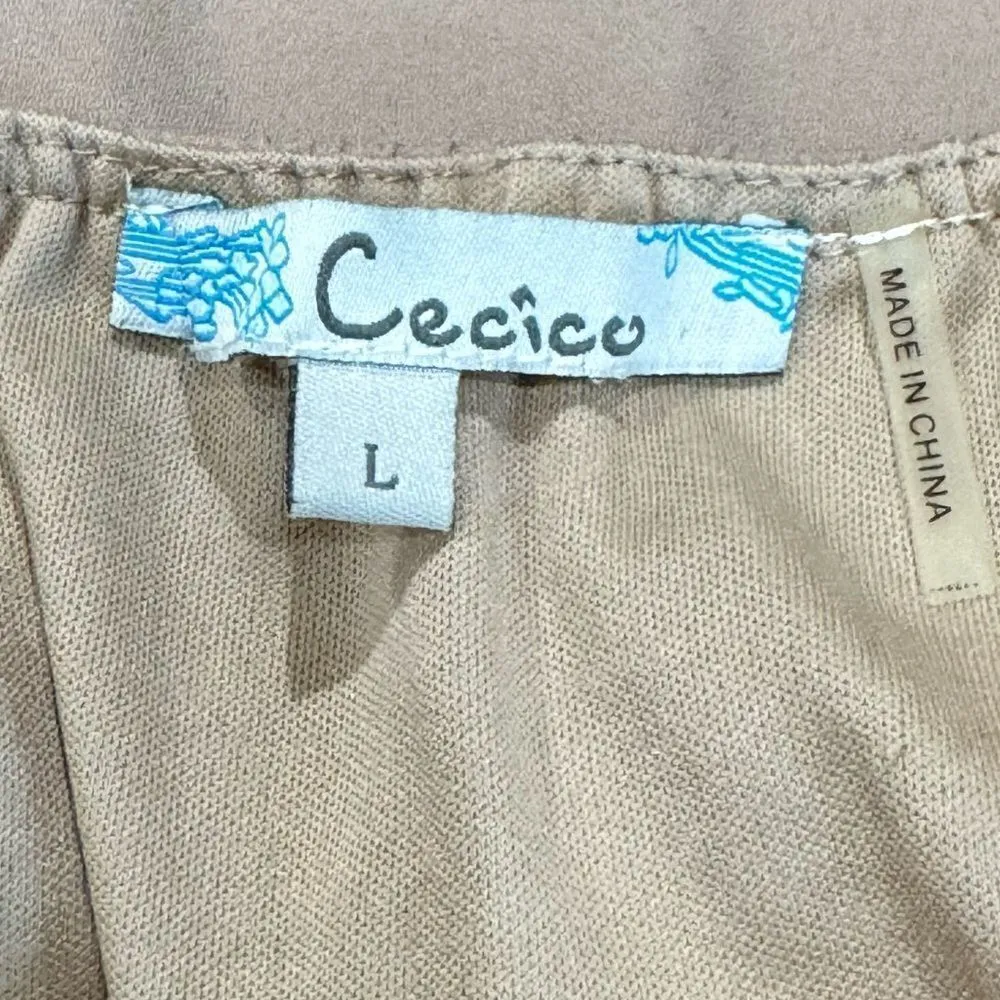 Cecico Tan Tunic Tank Top Women’s Large - Image 3