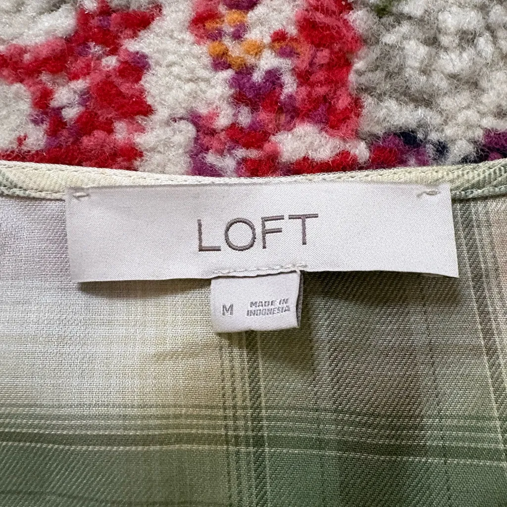 LOFT Plaid Bow Peplum Top - Image 4