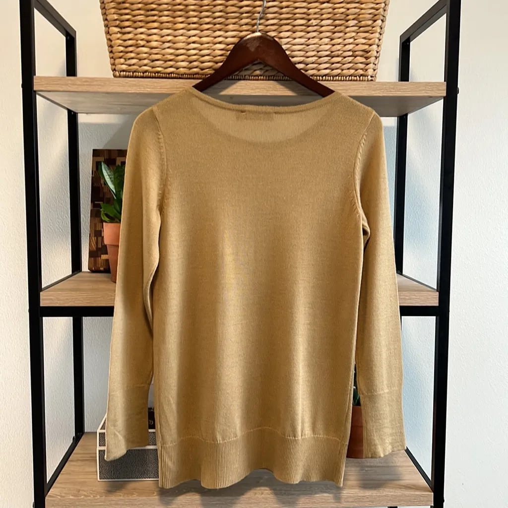 The Limited Merino Wool Button Shoulder Crew Spring Sweater, S - Image 6