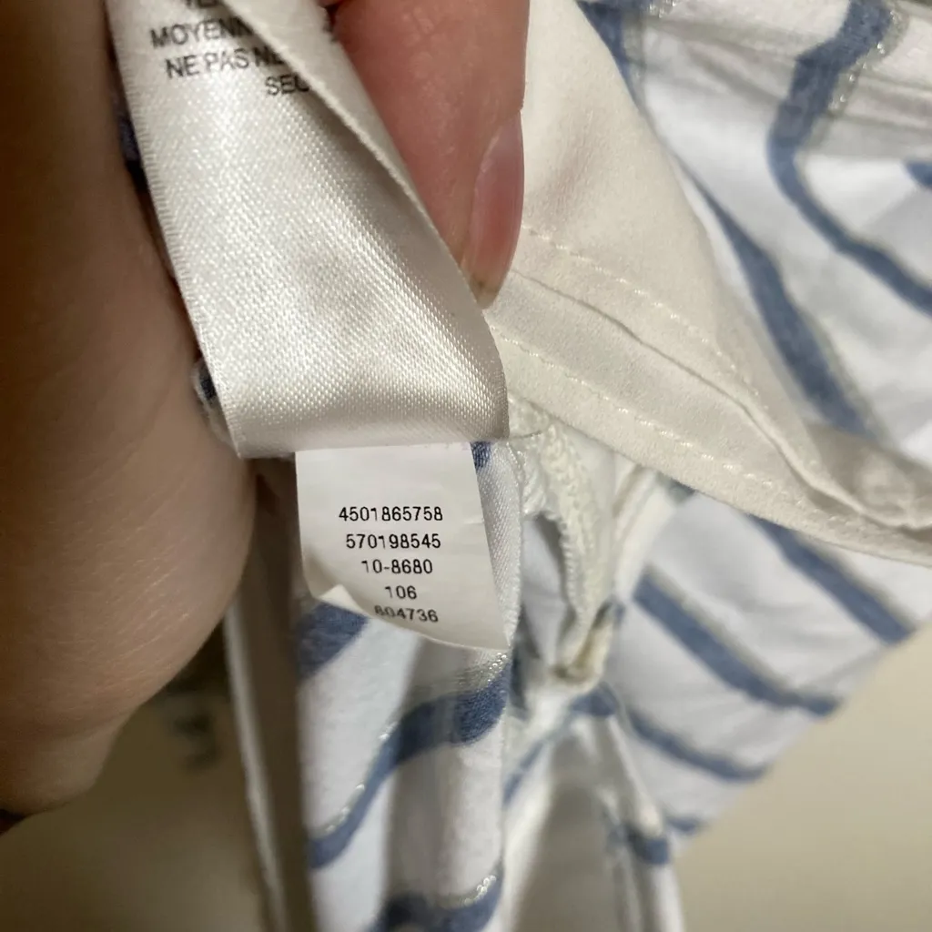 White House Black Market White Striped Hooded Long Sleeve Mini Dress #Gr - Image 9