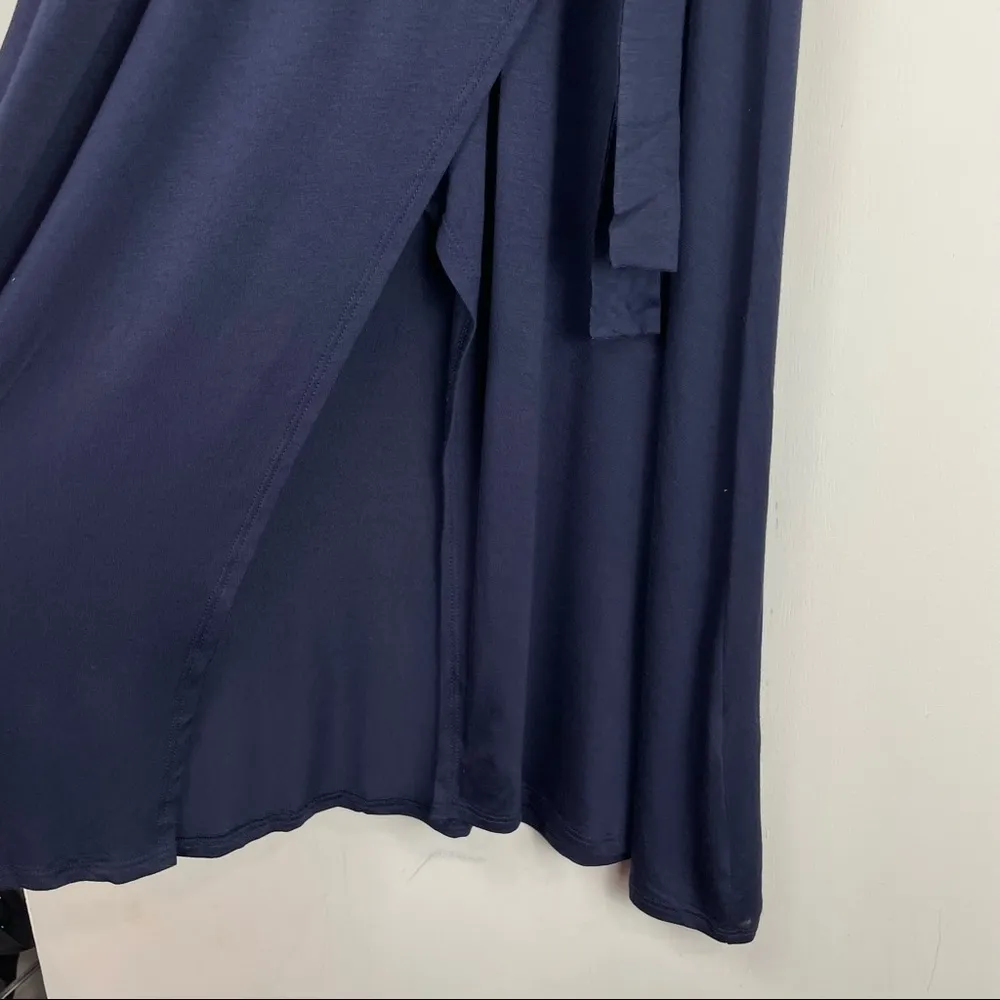 NWT Splendid Cold Shoulder Wrap Tie Midi Dress Navy Blue Sz Small - Image 8